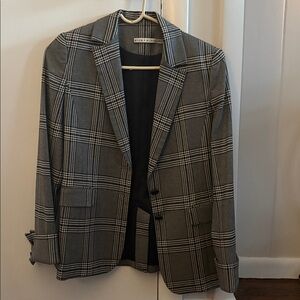 Alice + Olivia Striped Gray Blazer